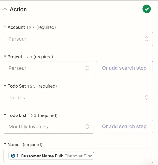 Customize basecamp with parsed data
