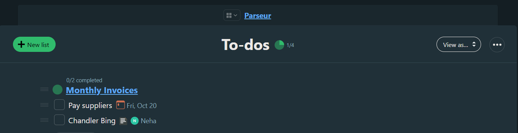 To-do created successfully