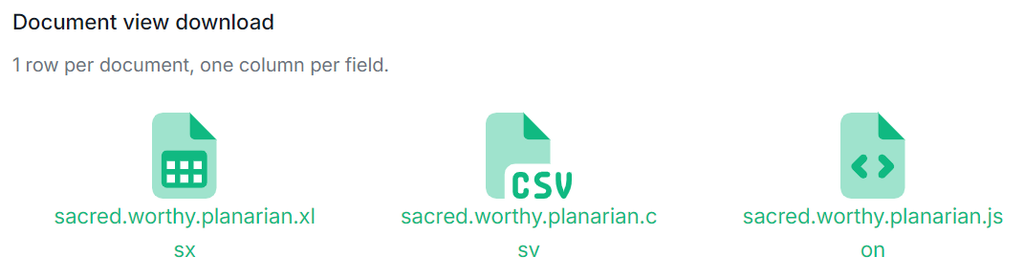 Example of how to export business card data A screen capture of exporting business card data