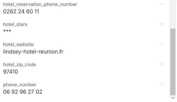 Example of data extracted from business card A screen capture of data extracted from business card