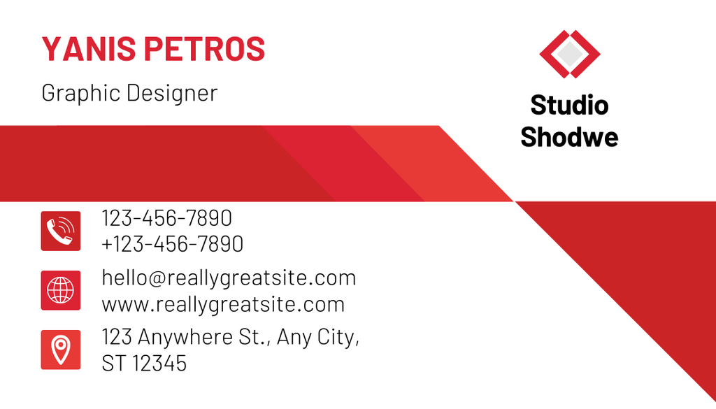 a visual representing a standard business card