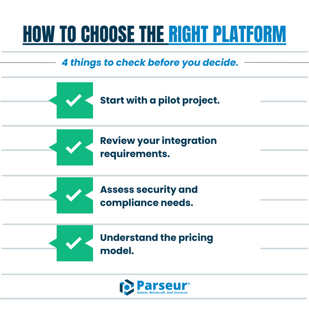 How to evaluate document automation platforms for enterprise: run a pilot, review integrations, assess compliance, and compare pricing