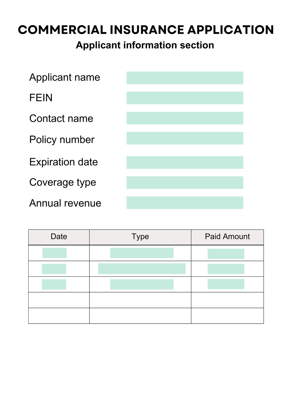 Cover image for ACORD 125 - Commercial Insurance Application