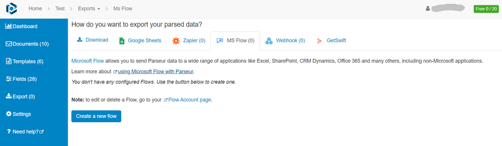 Export data to Power Automate