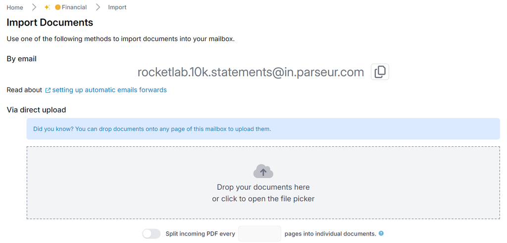Upload a financial statement Upload a financial statement