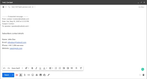 null Parseurで処理するGmailサンプルメール