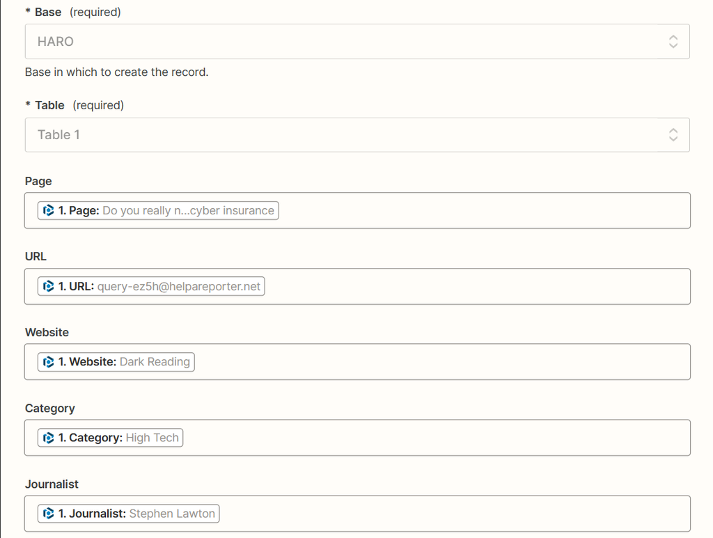 Customize the parsed data in Zapier