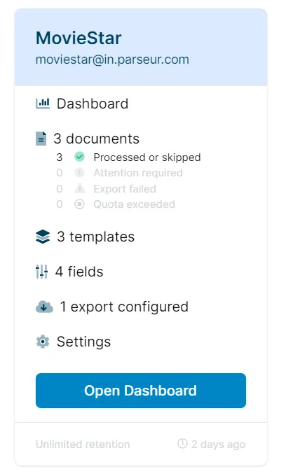 Create your Parseur mailbox