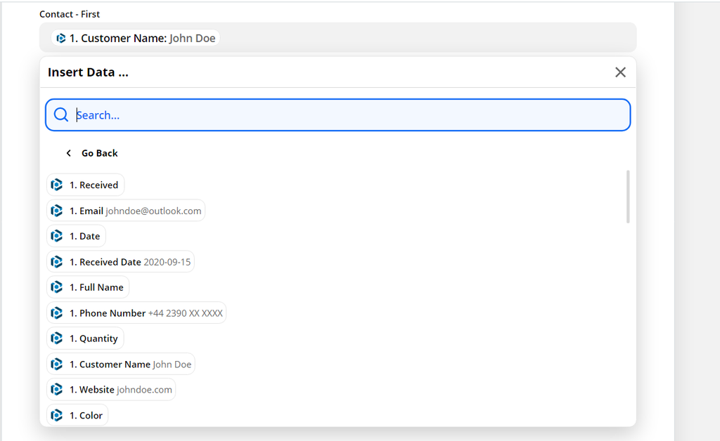 Customize with extracted data from Parseur (cont)