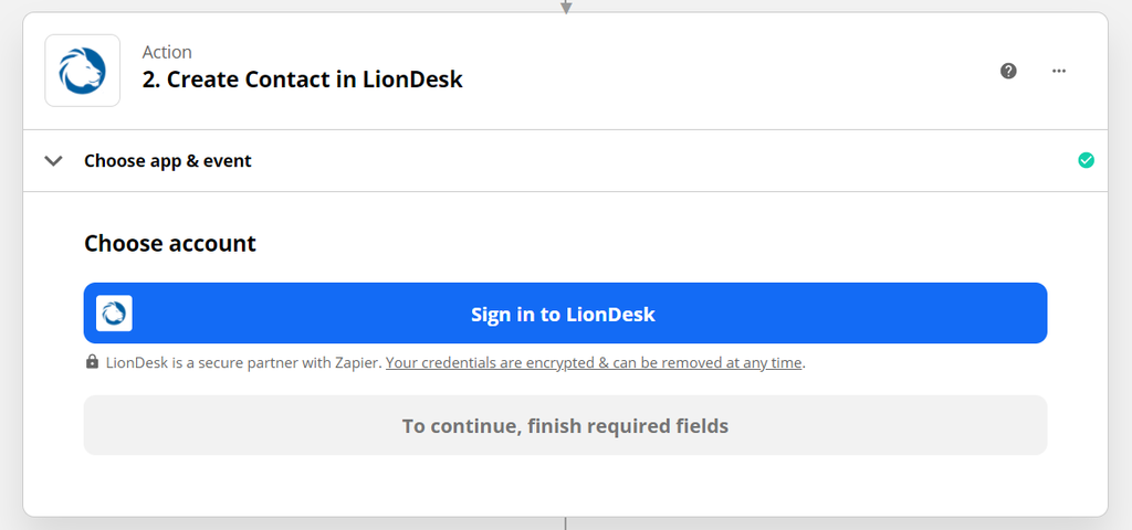 Connect to your LionDesk account 连接 LionDesk 账号