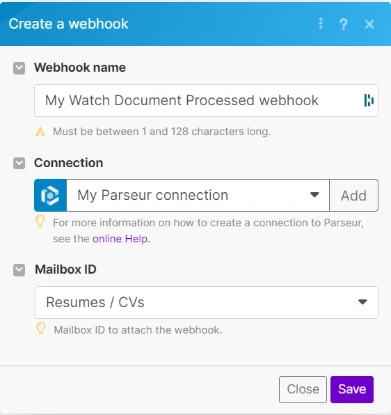 Integrate Parseur with Make