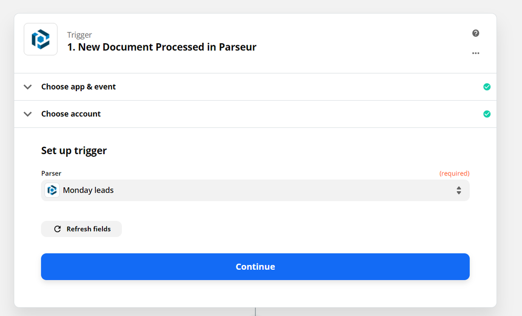 Choose Parseur mailbox