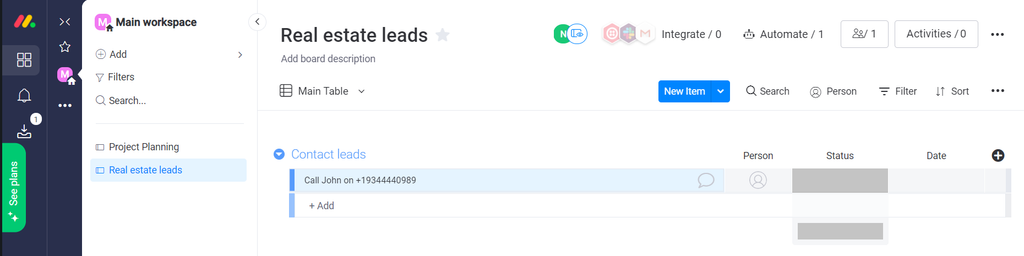 Leads appear in Monday.com
