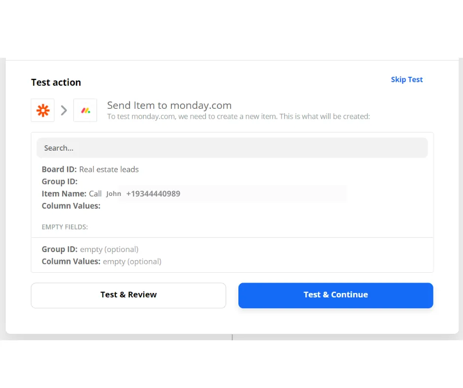 Test the integration
