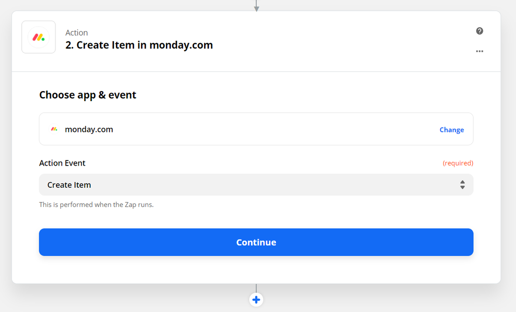 Connect Monday with Zapier