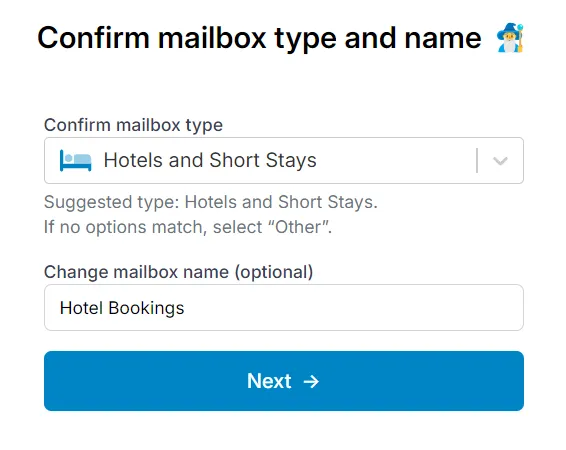 Choose your mailbox type Choose your mailbox type
