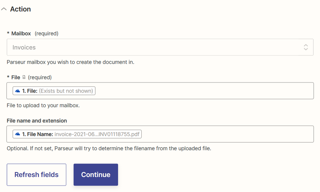 Connect Parseur with Zapier