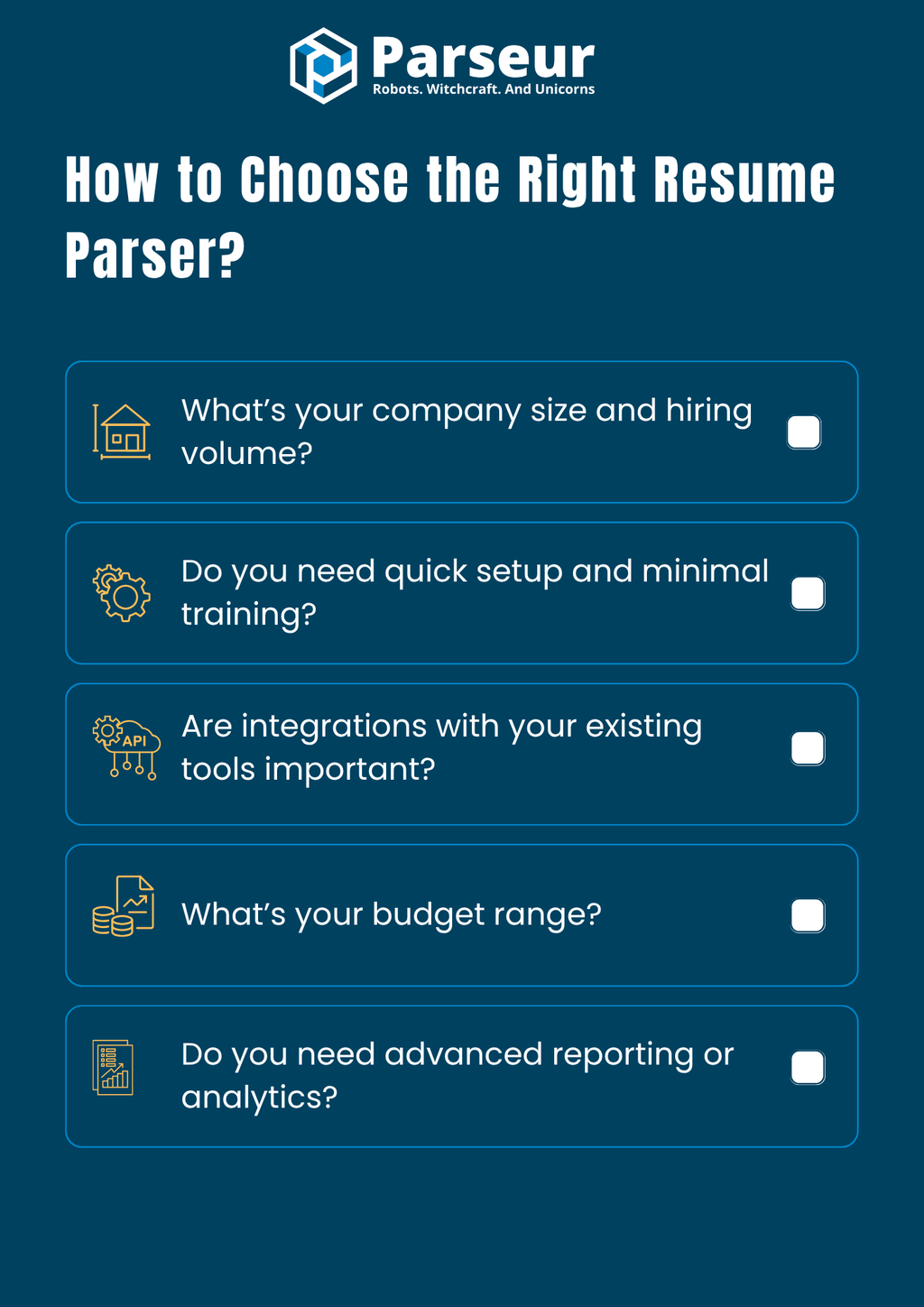 Choosing a resume parser An infographic