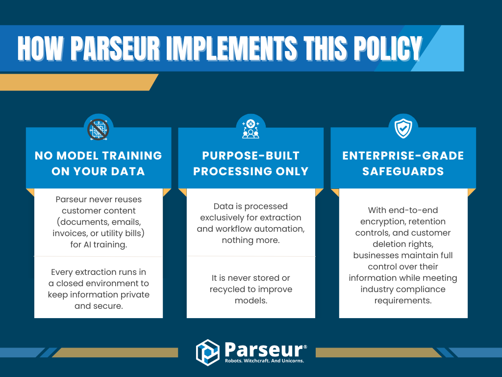 How Parseur implements this policy An infographic