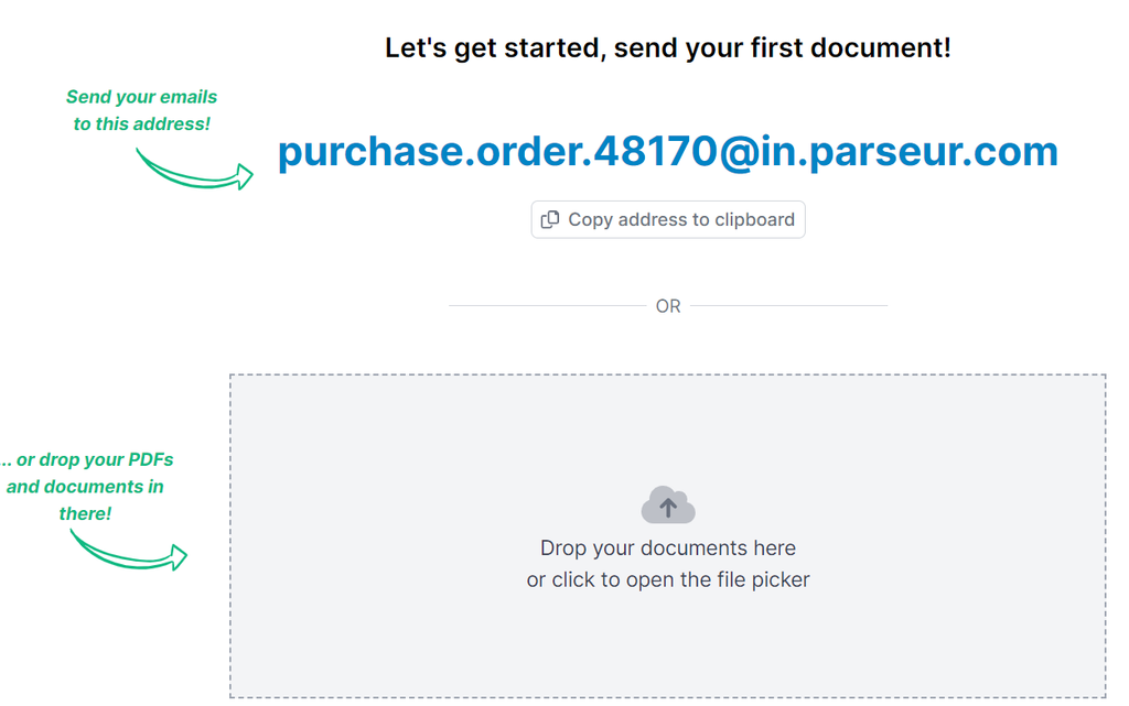 Send the purchase orders to a PO mailbox A screen capture of po mailbox