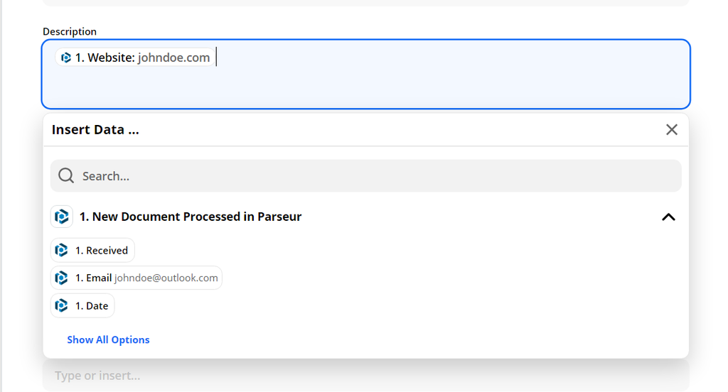 Customize the task with parsed data