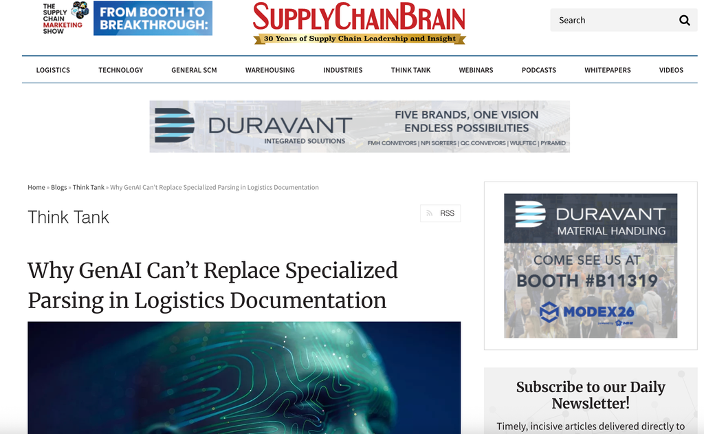 Cover image for Why GenAI Can't Replace Specialized Parsing in Logistics Documentation