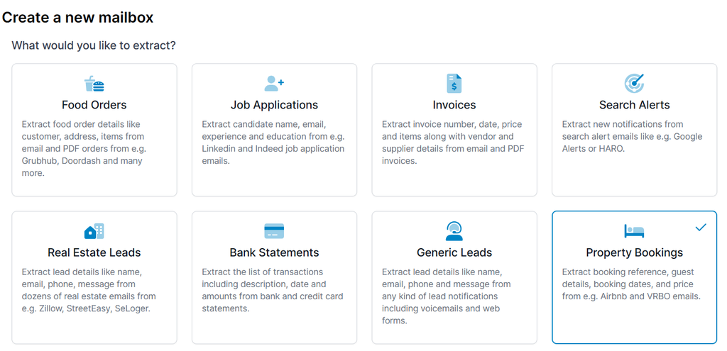 Property booking mailbox A screen capture of property mailbox
