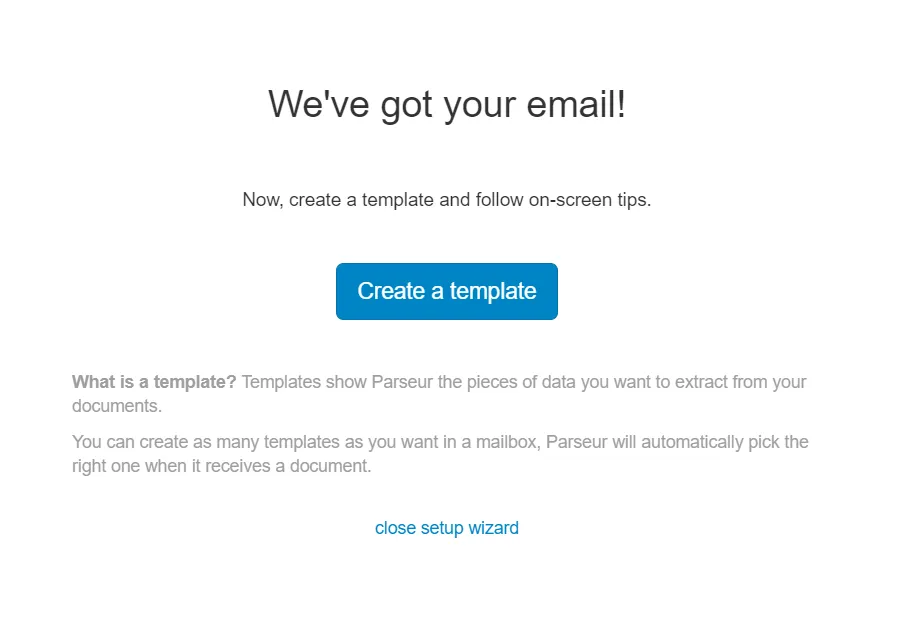 Email received in Parseur mailbox