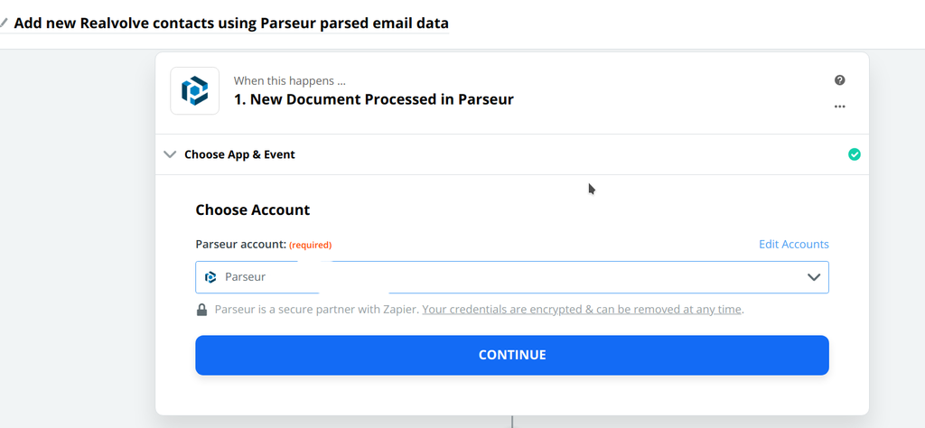 Choose Parseur account