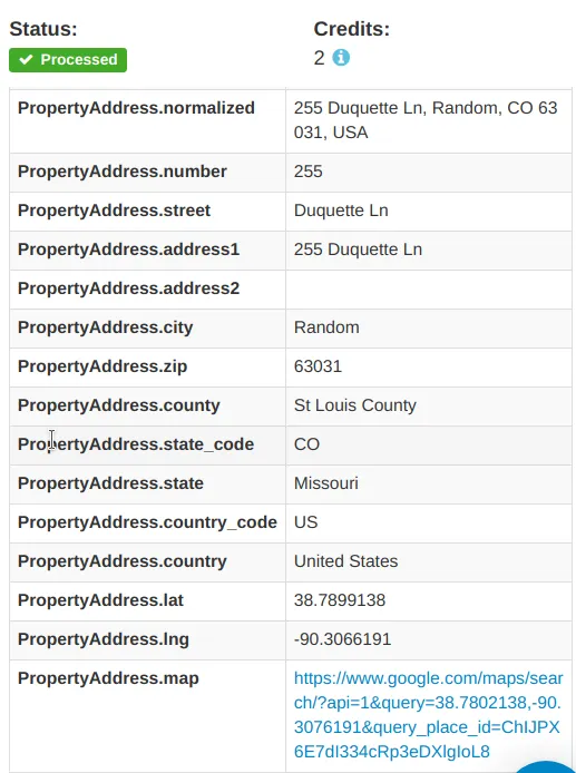 Parsed results (cont.)