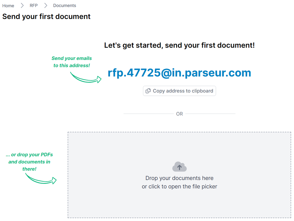 Create an RFP mailbox A screen capture of rfp mailbox