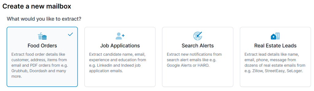 Select Food delivery orders A screen capture of delivery mailbox