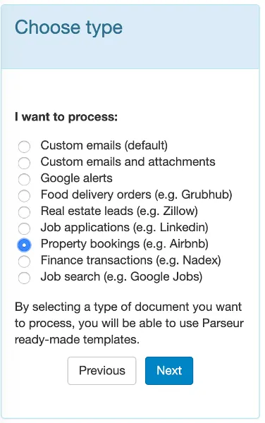 Select Property booking A screen capture of property booking