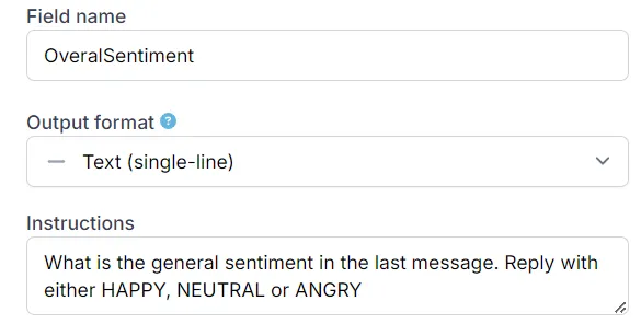 Example of sentiment analysis A screen capture of sentiment analysis