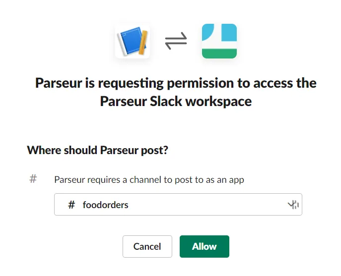 Select the Slack channel to send the email notifications