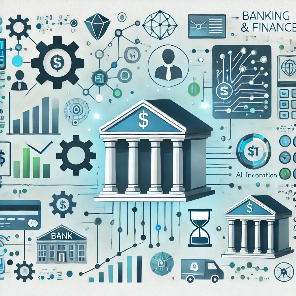 a visual representing banking and finance automation with AI