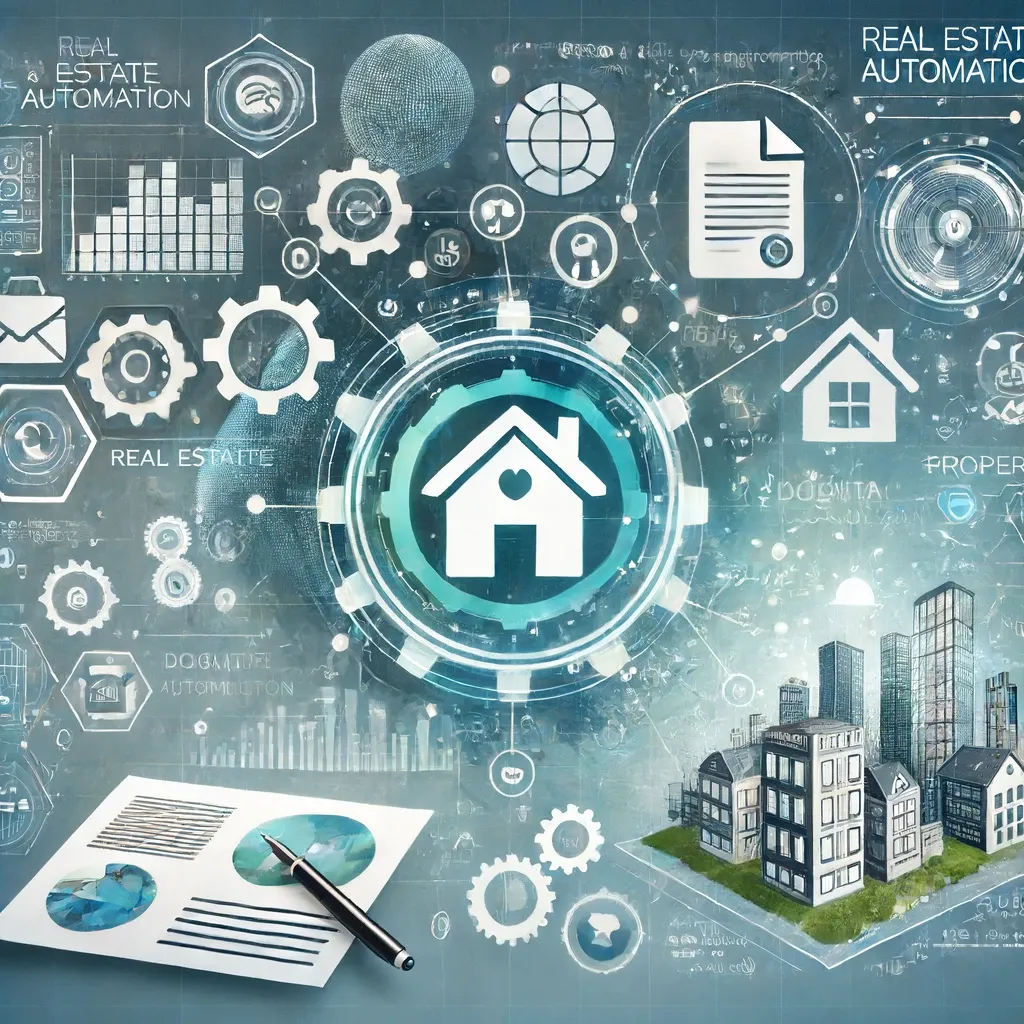 a visual representing real estate automation with AI