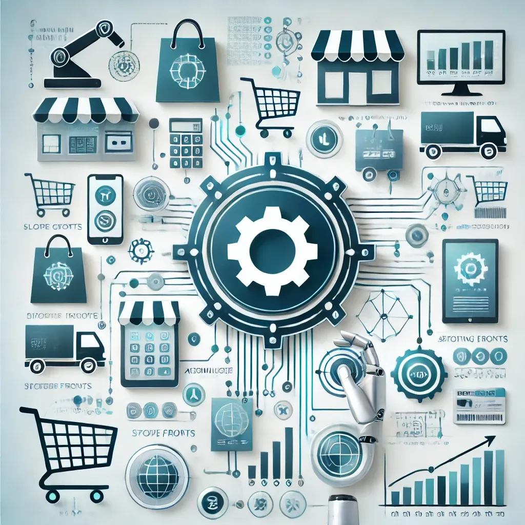 a visual representing retail automation with AI