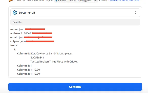 Connect Parseur with Zapier