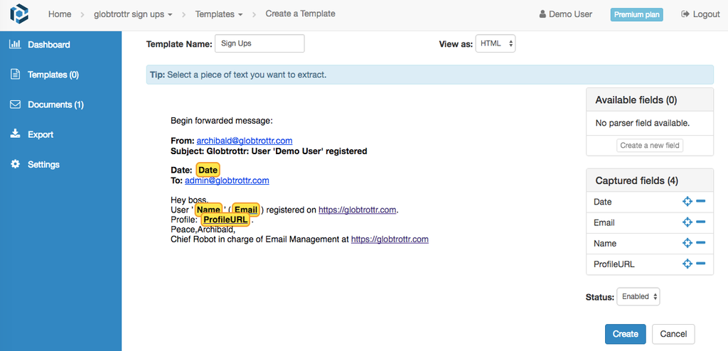 Template editor v1 back in 2017. Things were nice and simple A screen capture of template editor v1