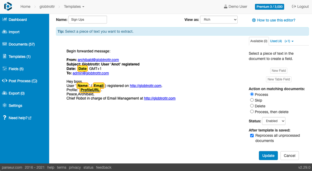 Template editor v2 in 2021. It got a bit more complex A screen capture of template editor v2
