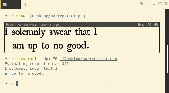 Source: By Glitchyme A screen capture of tesseract