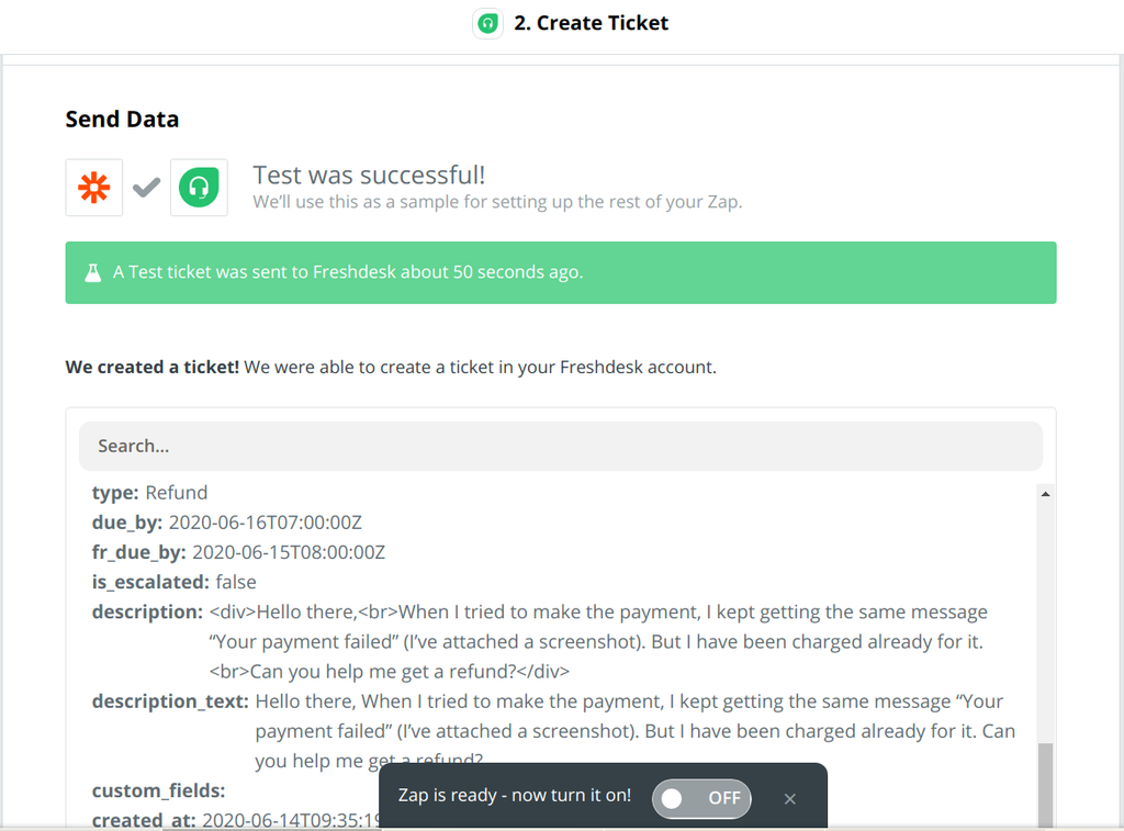 Your Freshdesk integration is set up!