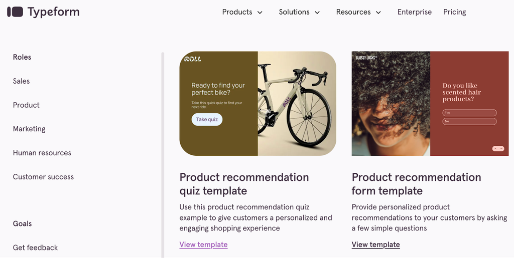 Typeform A screen capture of typeform