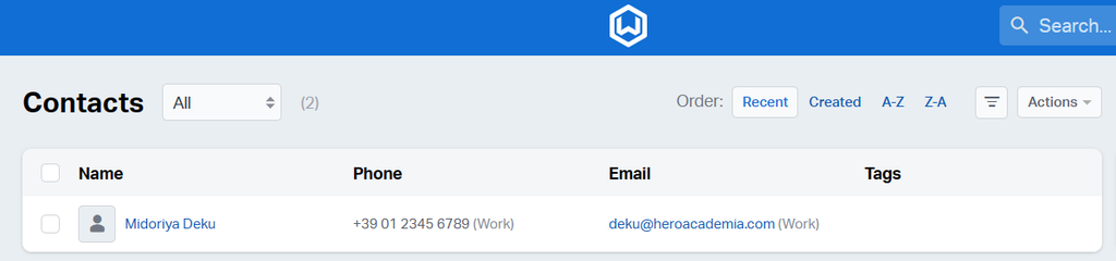 Contact created successfully in wealthbox