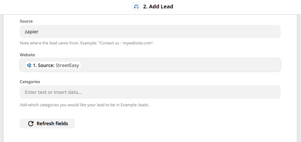 Map the data from Parseur to the lead details (cont.)