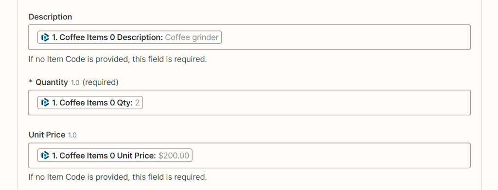 Customize the data that you want to send to Xero
