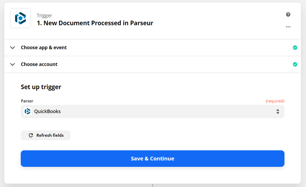 选择你的 Parseur 邮箱 选择你的 Parseur 邮箱