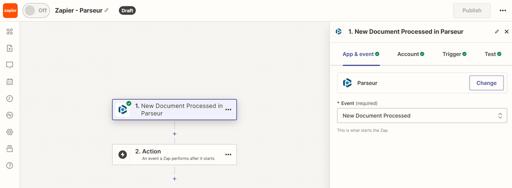 Screenshot of the Zapier Dashboard