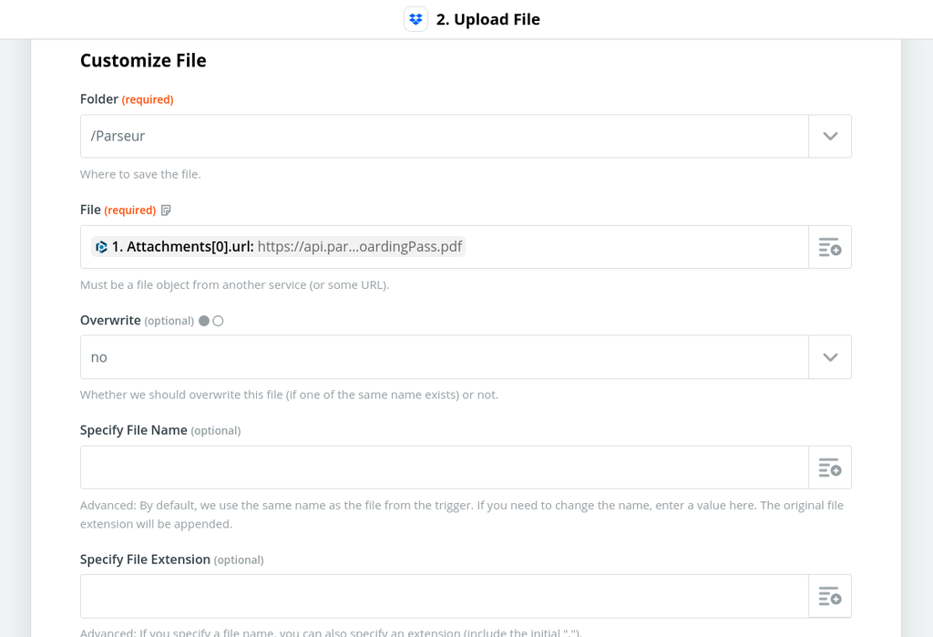 Save the file to one of your Dropbox folder